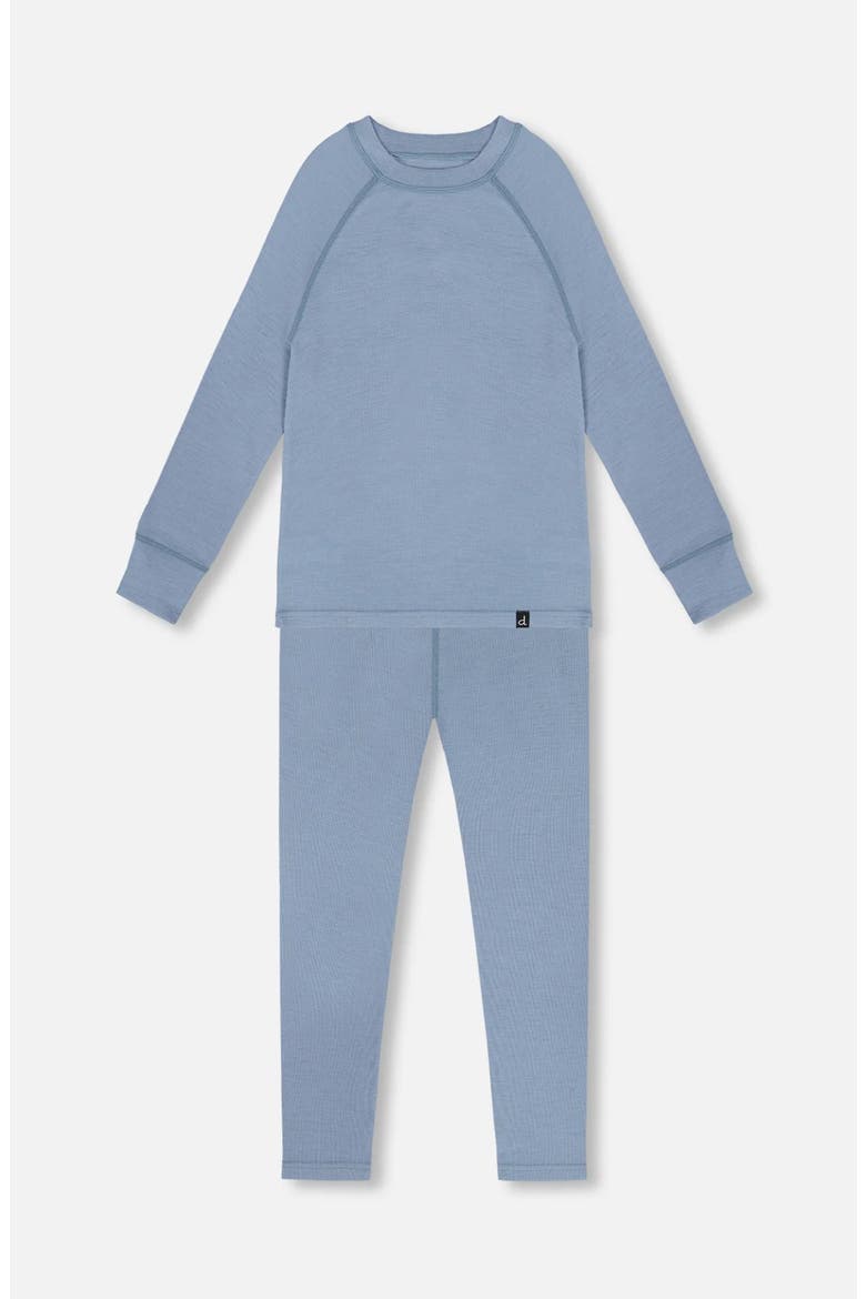 Kids Gender Inclusive Merino Wool Base Layer Set, Main, color, Blue Gray