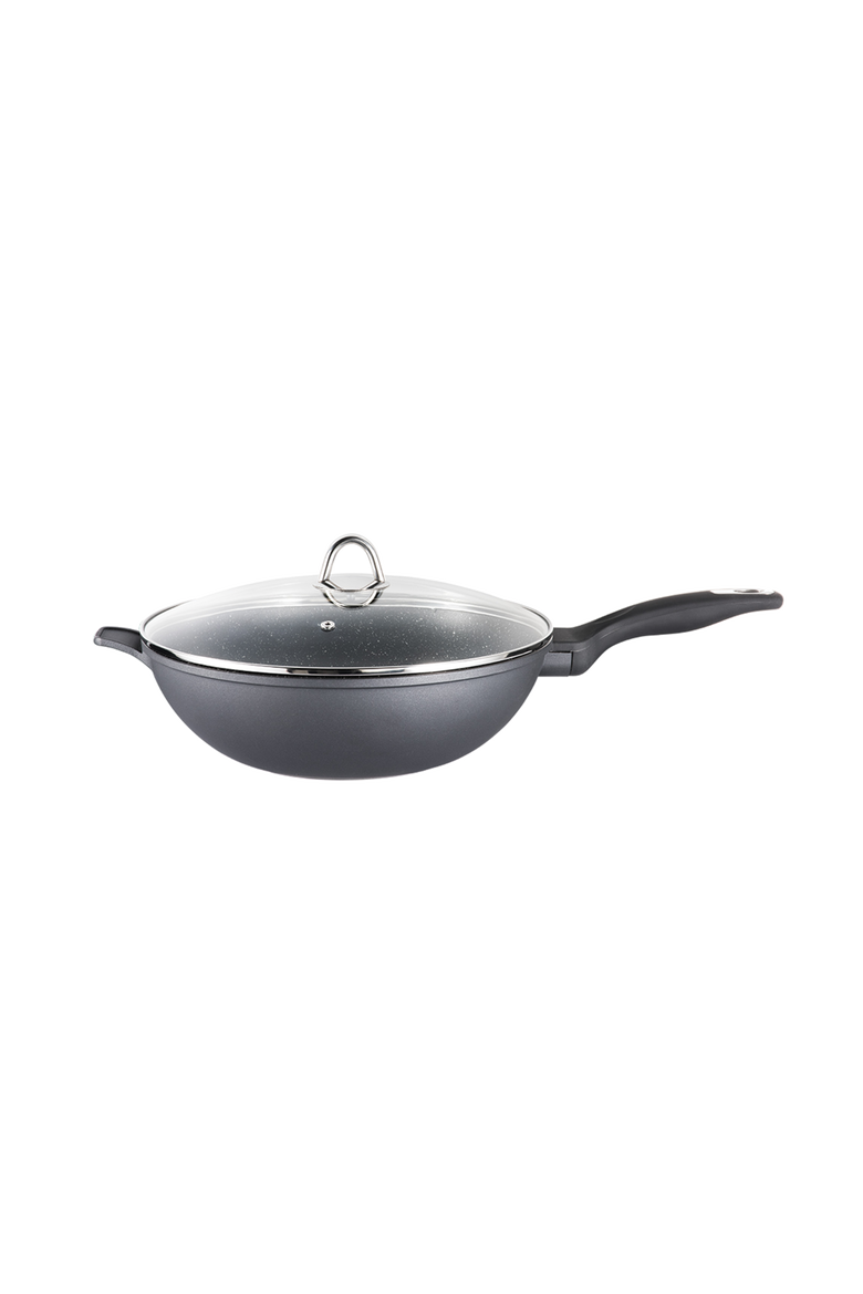 GRANITE Wok with Lid 5.1 Qt., Main, color, BLACK