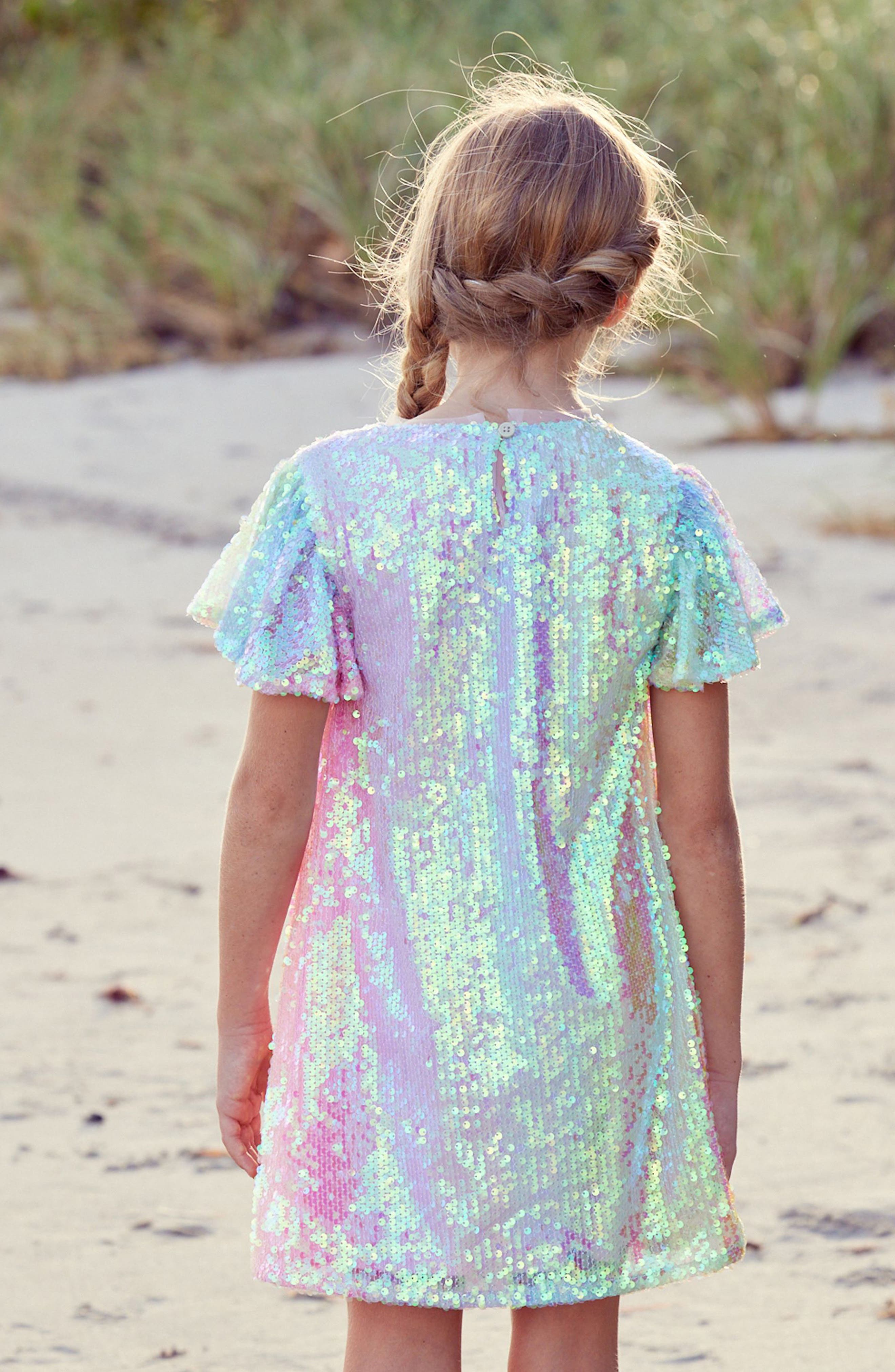 rainbow sequin dress nordstrom Kids' Sequin Rainbow Glitter Mesh Dress (Women)