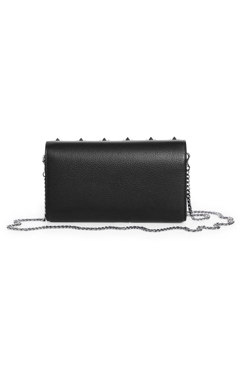 Christian Louboutin Paloma Loubinthesky Calfskin Wallet on a Chain, Alternate, color, Cm53 Black/ Black