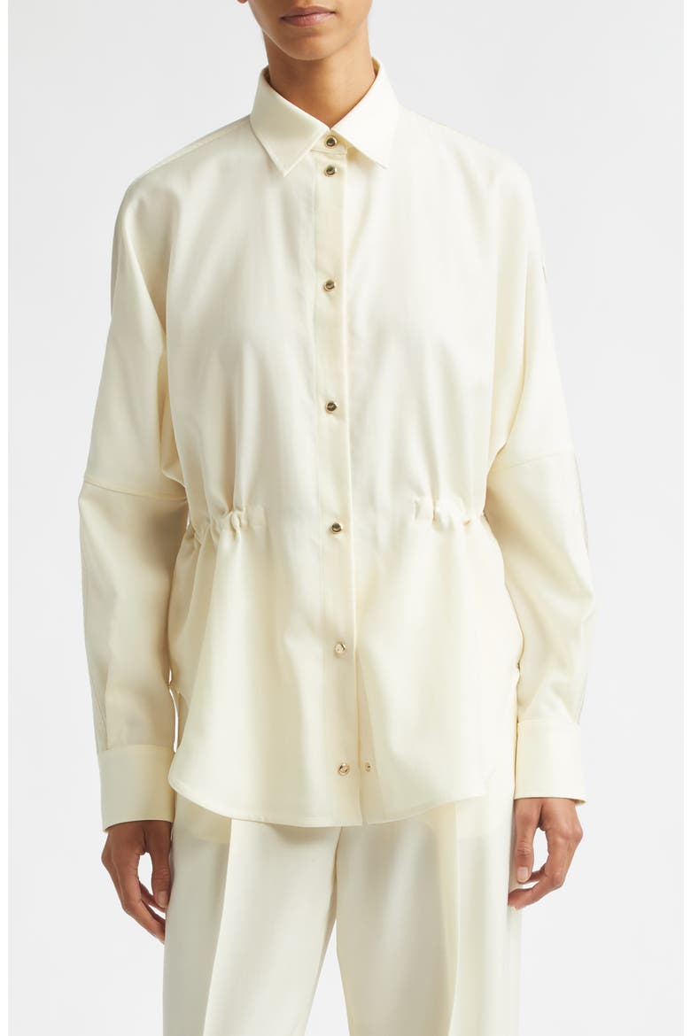 Mixed Media Snap-Up Shirt, Main, color, WHITE
