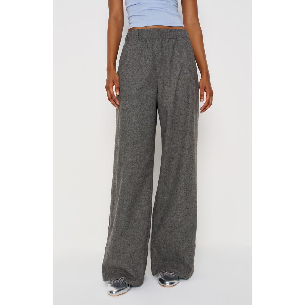 Reformation Fernando Wide Leg Pants In Gray