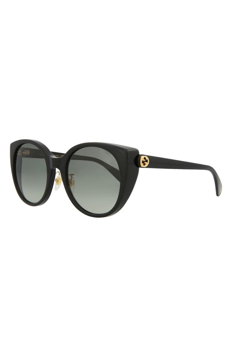 Gucci 54mm Cat Eye Sunglasses, Alternate, color, Shiny Black