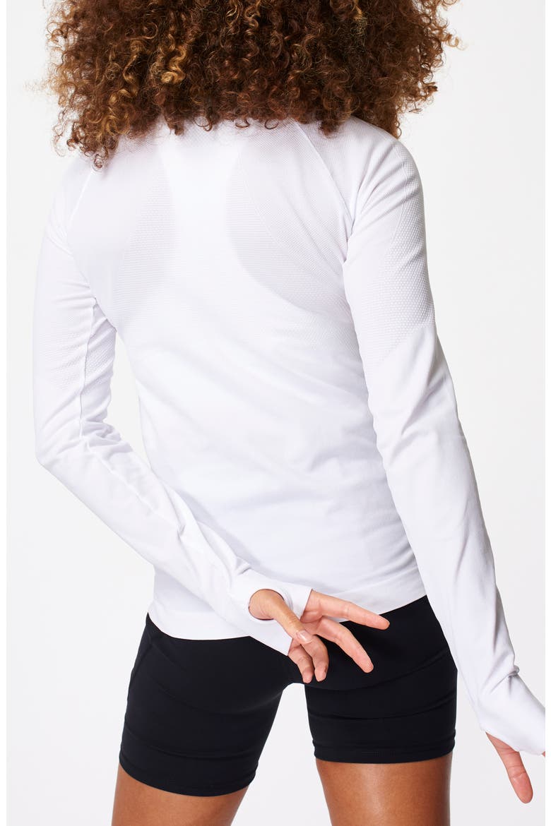 Athlete Seamless Long Sleeve Workout Top, Alternate, color, WHITE