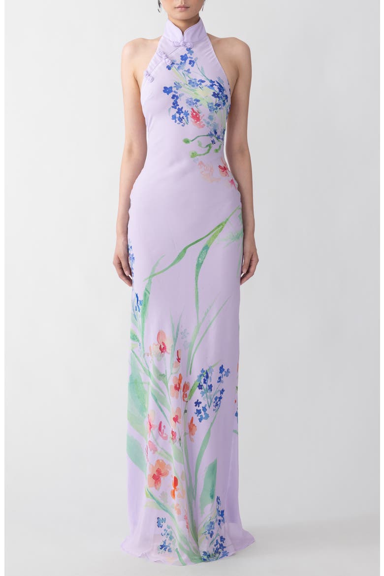 Gillian Halter Gown, Main, color, LAVENDER MULTI