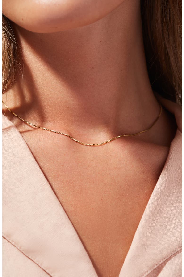 Box Chain Necklace - Jo Gold, Alternate, color, Gold