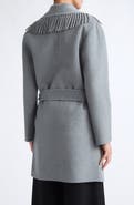 ST. JOHN Fringe Double Face Wool & Cashmere Coat