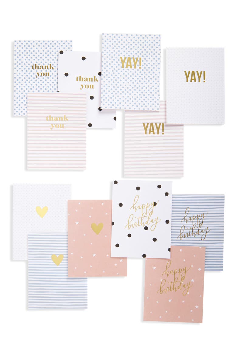 Cards for Every Occasion Assorted Set of 12 Notecards & Envelopes, Alternate, color, WHITE