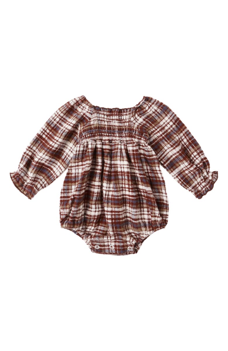 Rylee + Cru Adelaide Plaid Bodysuit, Main, color, Burgundy