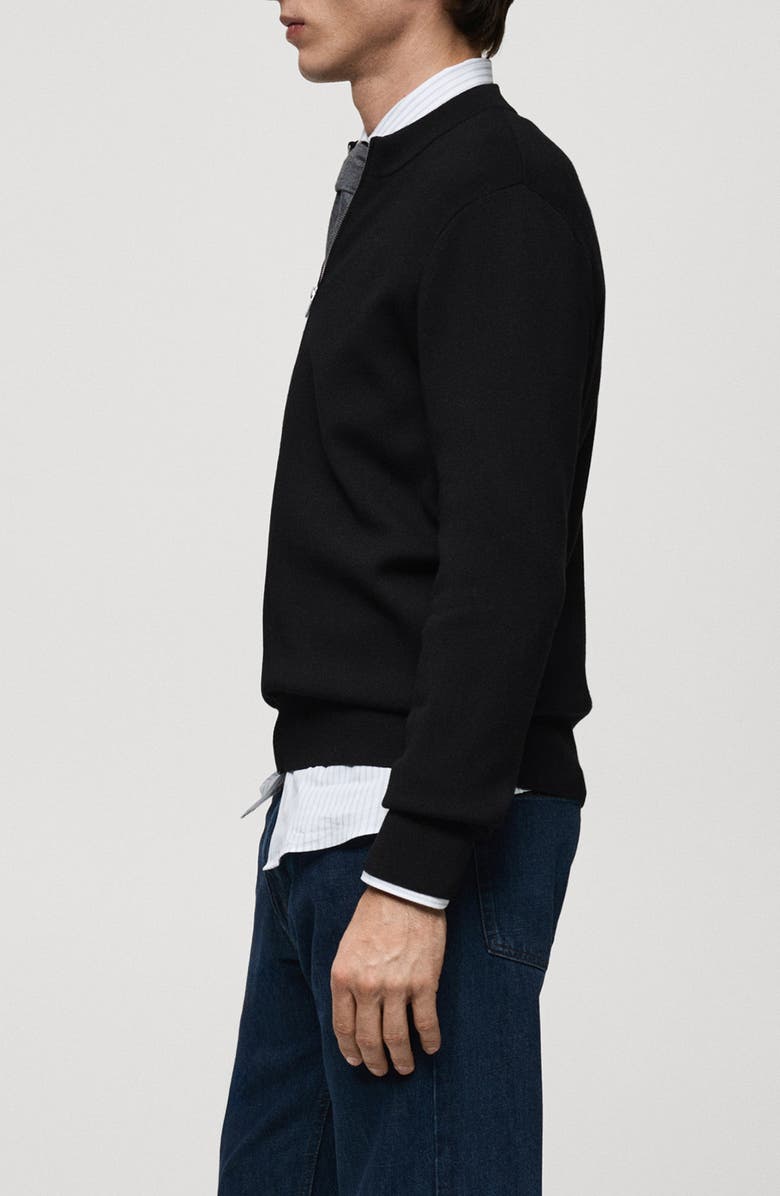 MANGO Textured Full-Zip Knit Cardigan, Alternate, color,