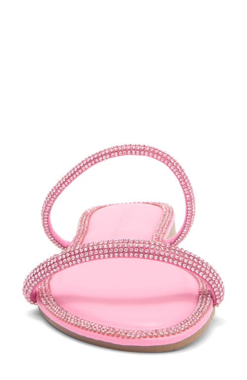 Wild Diva Lounge Roo Rhinestone Slide Sandal In Pink
