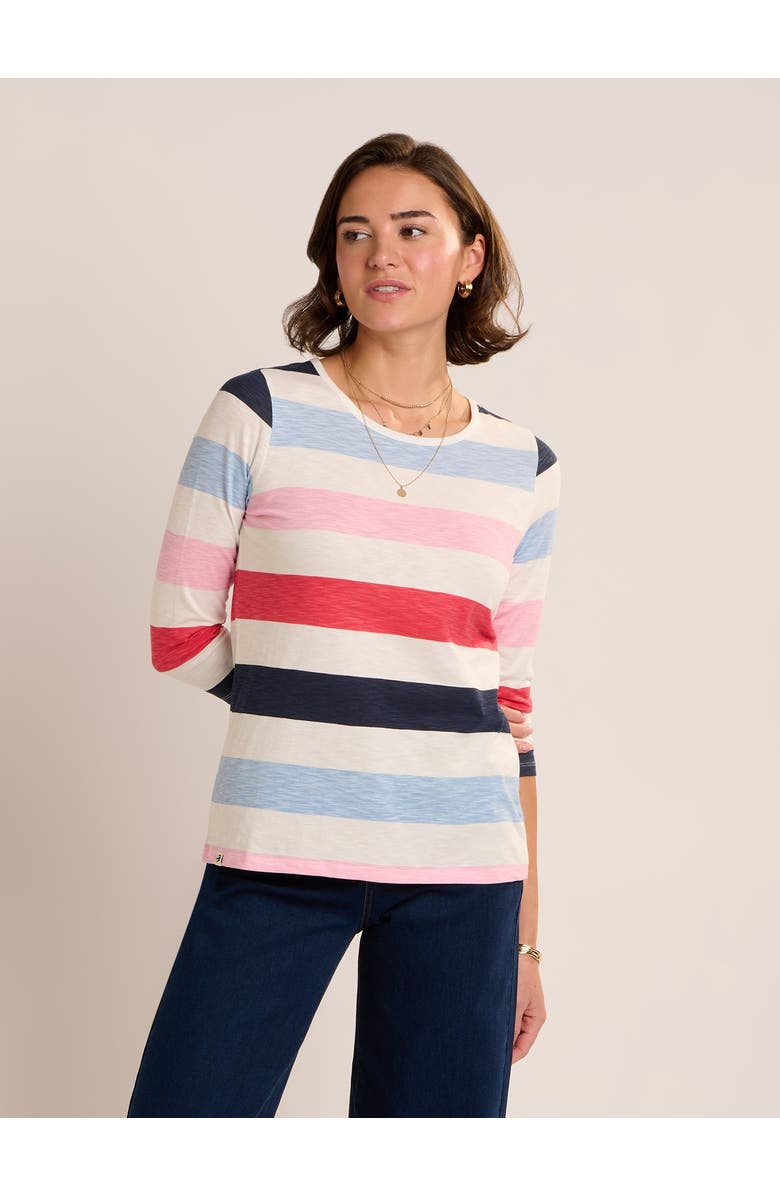 Brakeburn Coast Striped 3/4 Sleeve T-Shirt, Main, color, Multi