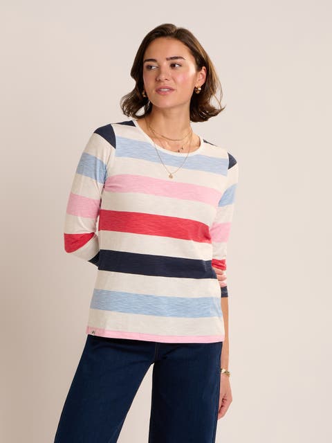 Coast Striped 3/4 Sleeve T-Shirt