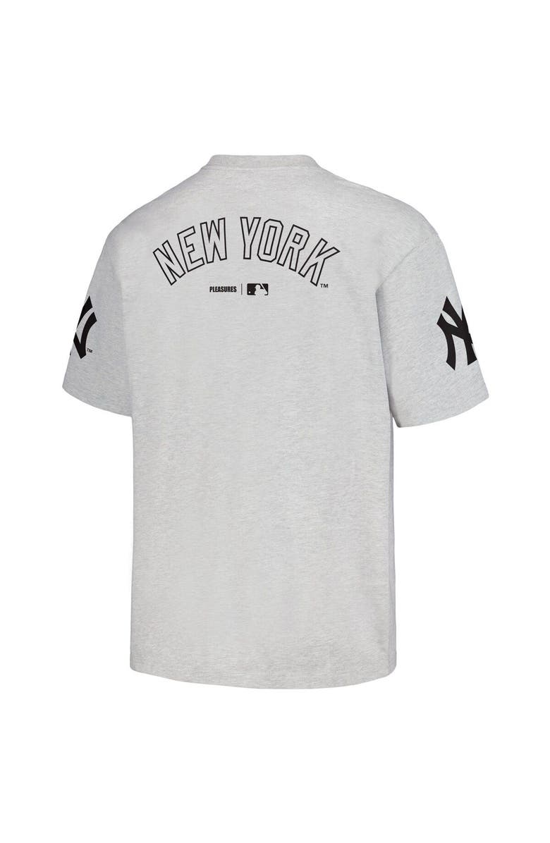 PLEASURES Men's PLEASURES Gray New York Yankees Team T-Shirt, Alternate, color,
