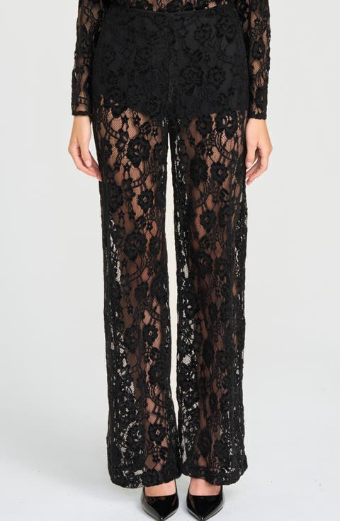 x Rose Lola Broadway Lace Wide Leg Pants