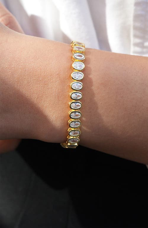 ARGENTO VIVO ARGENTO VIVO STERLING SILVER OVAL CUBIC ZIRCONIA LINE BRACELET