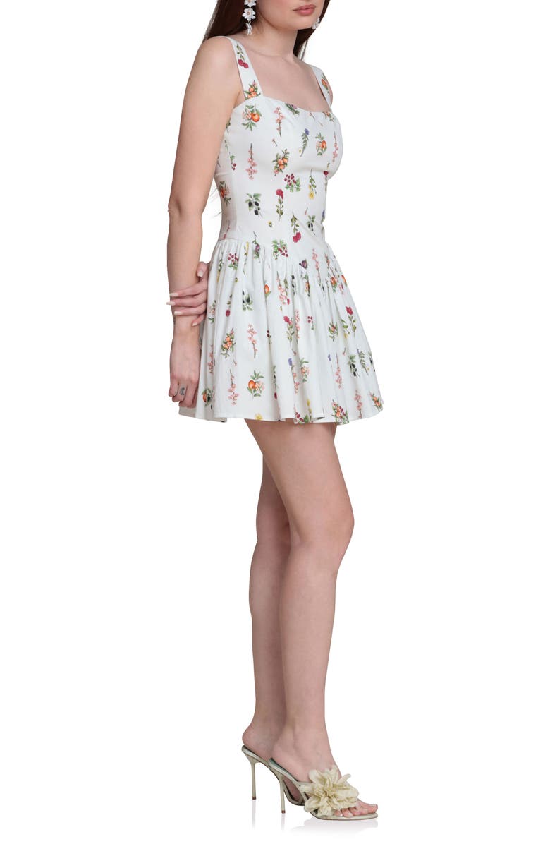 Avec Les Filles Lemon Print Stretch Cotton Minidress, Alternate, color, 