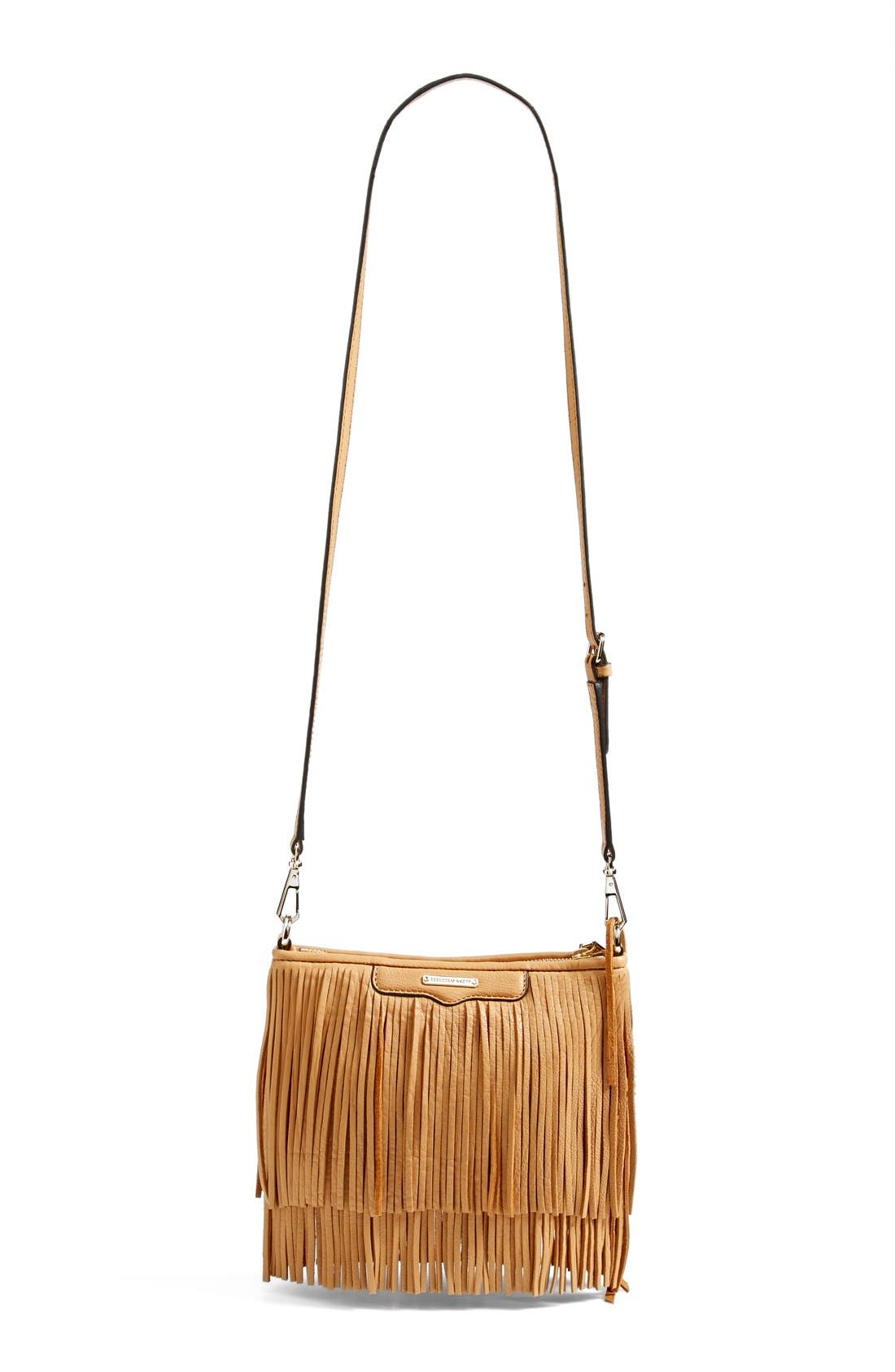 'Finn' Convertible Leather Clutch, Alternate, color, COGNAC