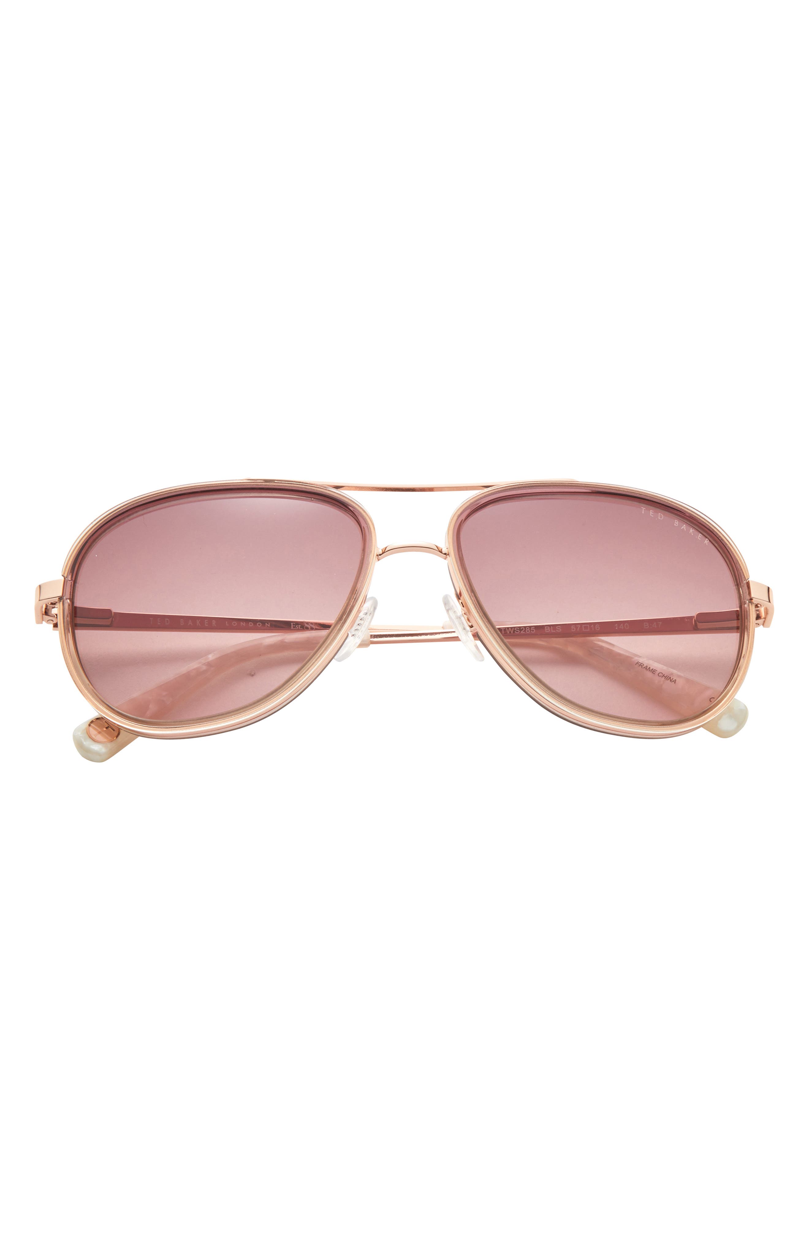 Ted Baker London 57mm Aviator Sunglasses