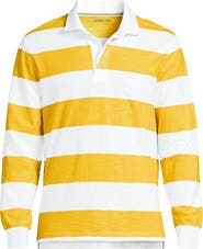 Lands' End Long Sleeve Textured Rugby Polo