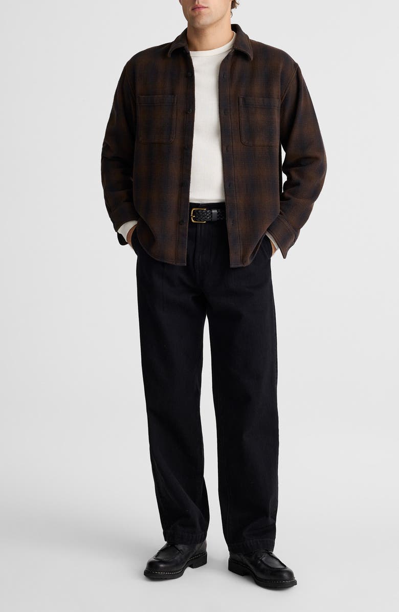 Madewell Midweight Flannel Button-Up Shirt, Alternate, color, Licorice Brushed Ombre Plaid