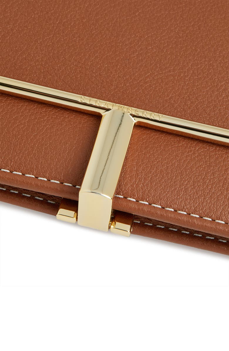 Strathberry Large Melville Street Leather Wallet, Alternate, color, Chestnut - Vanilla Stitch