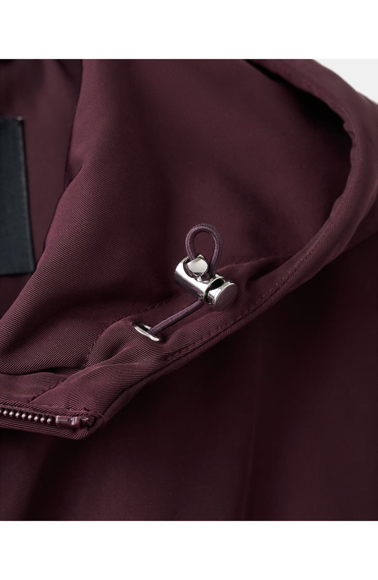 MANGO Oversize Hooded Crop Zip Jacket, Alternate, color, Maroon