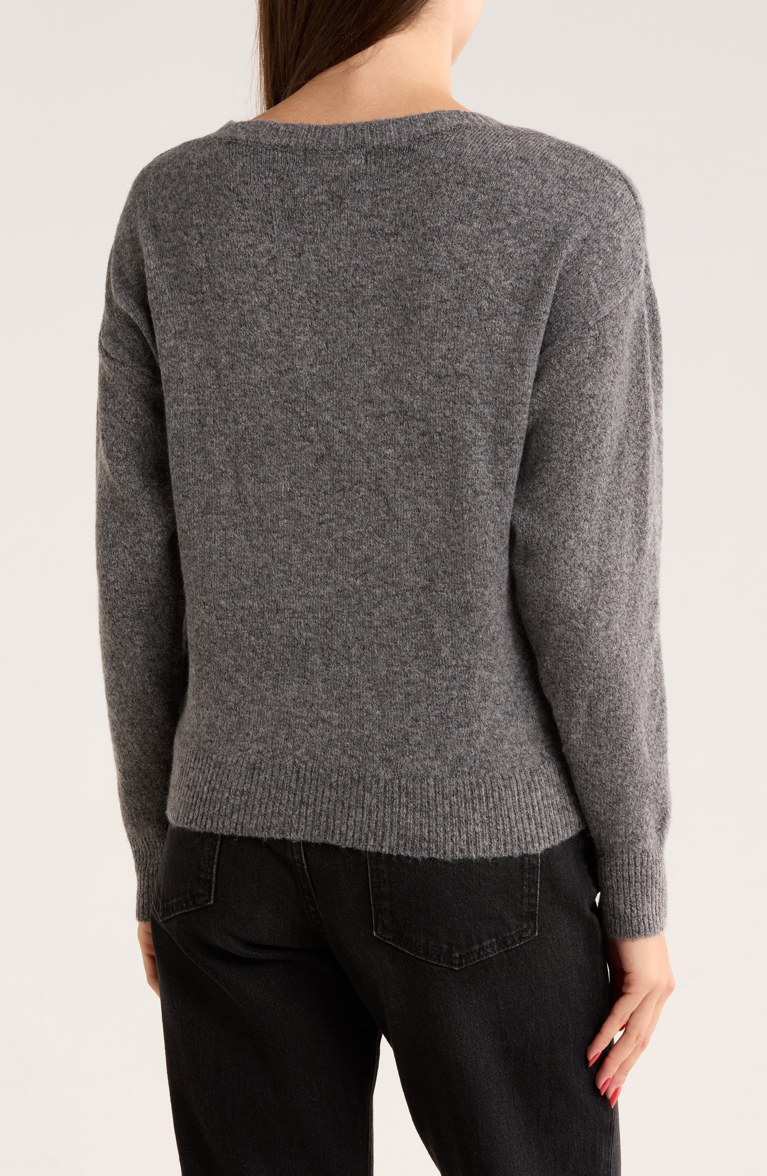 Floral Sequin V-Neck Sweater - image 2