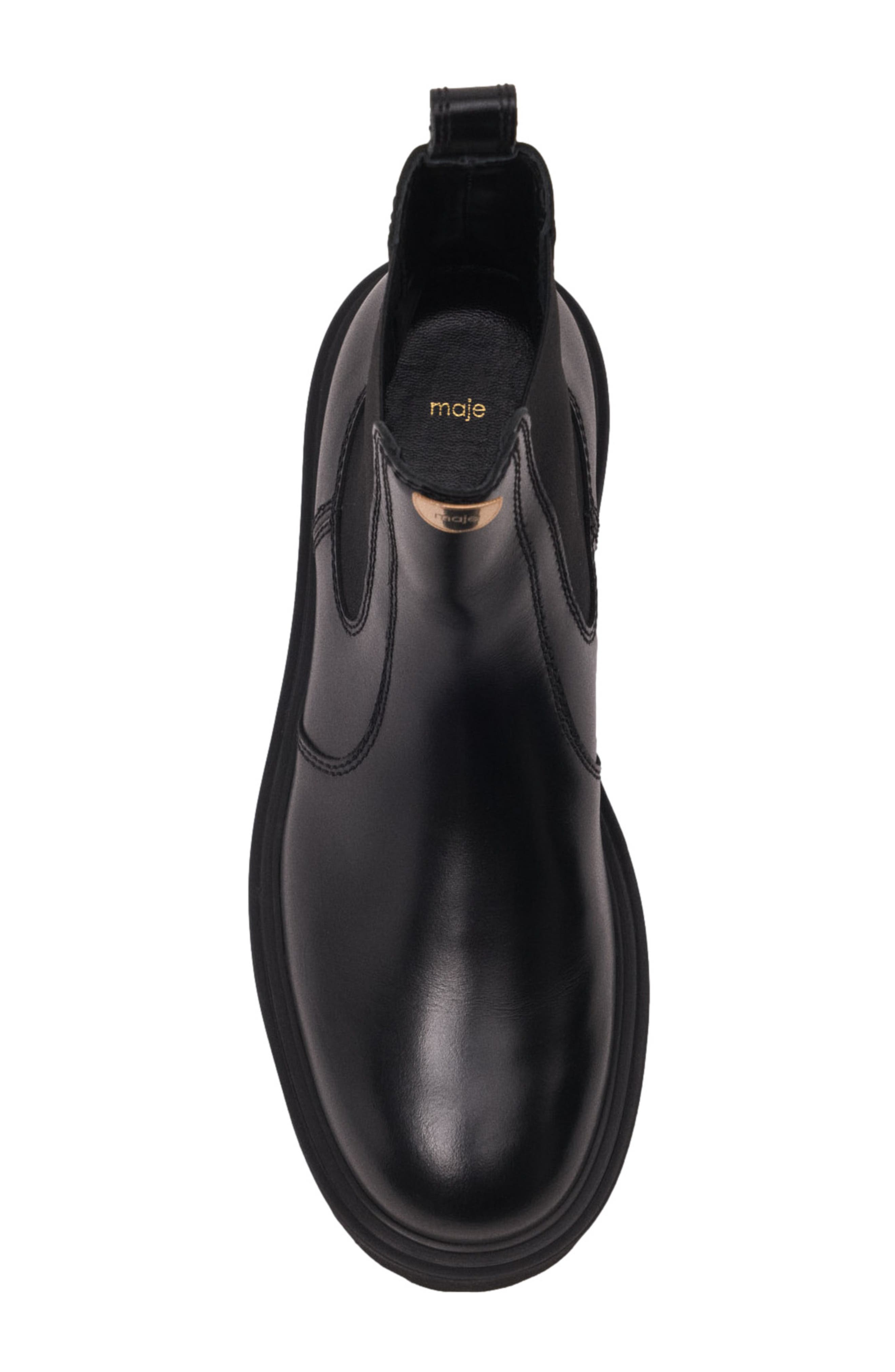 maje Chelsea boots, Alternate, color, Black