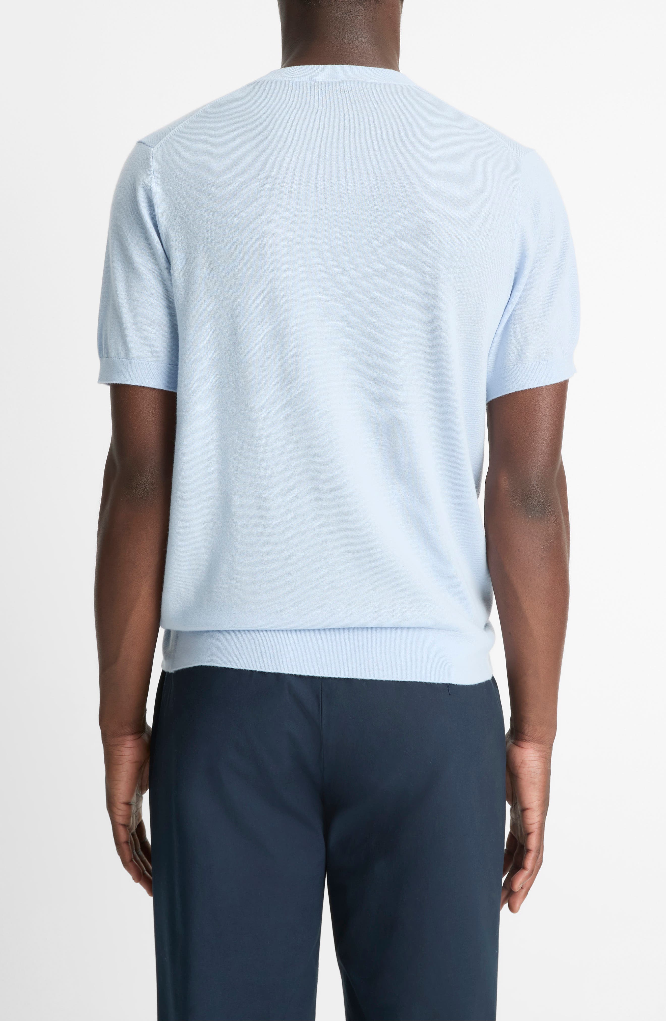 Short Sleeve Wool & Cashmere Crewneck Sweater - image 2
