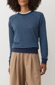 Marine Layer Juno Stripe & Dot Reversible Double Knit Top