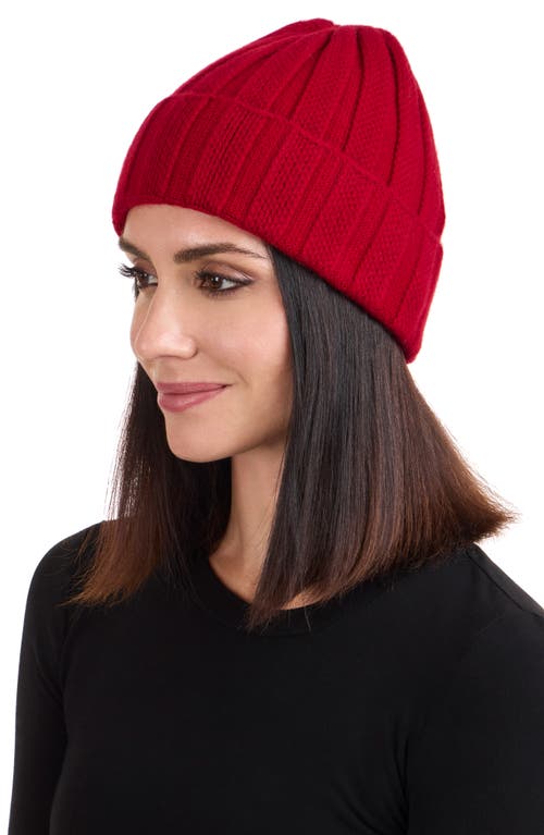 Sofia Cashmere Cable Stitch Cuffed Cashmere Beanie In Red