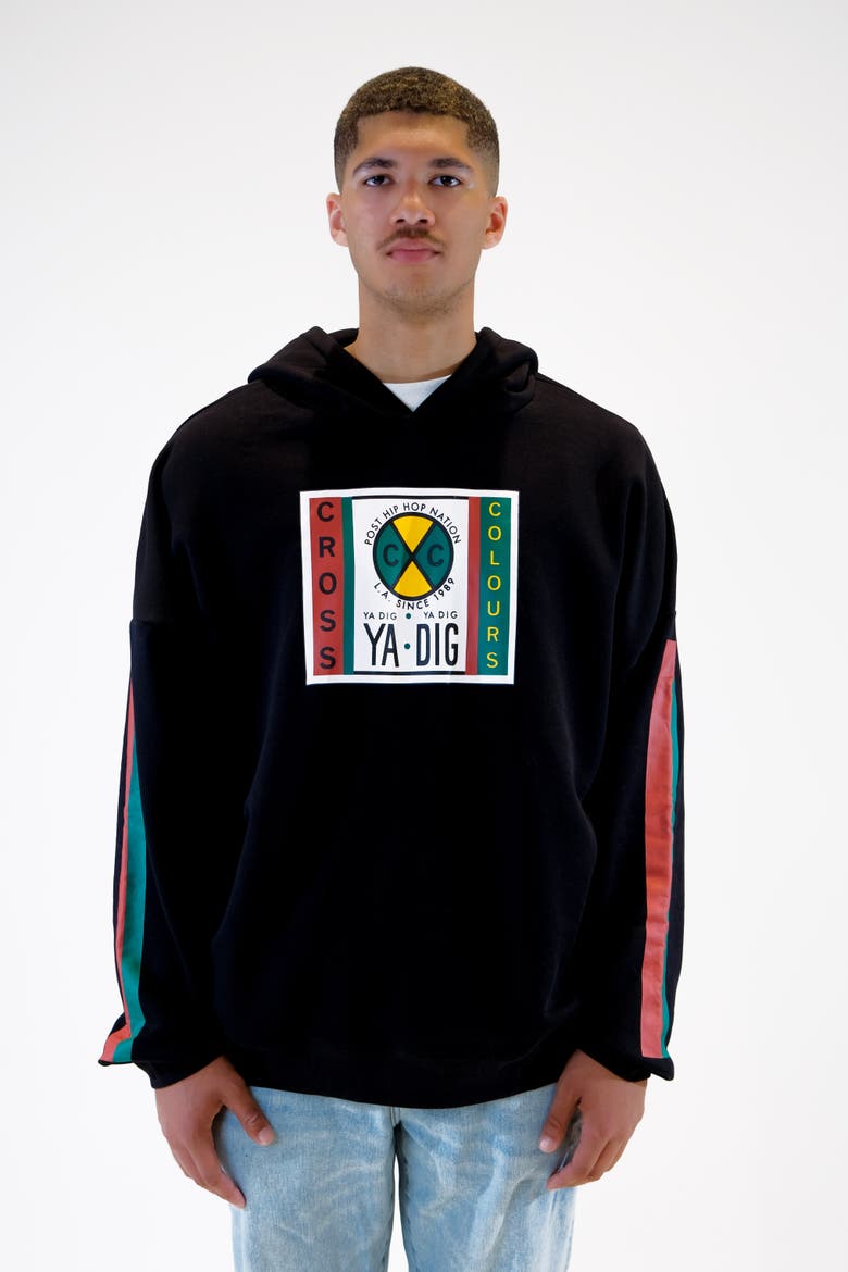 Label Logo Side Pocket Hoodie, Main, color, Black