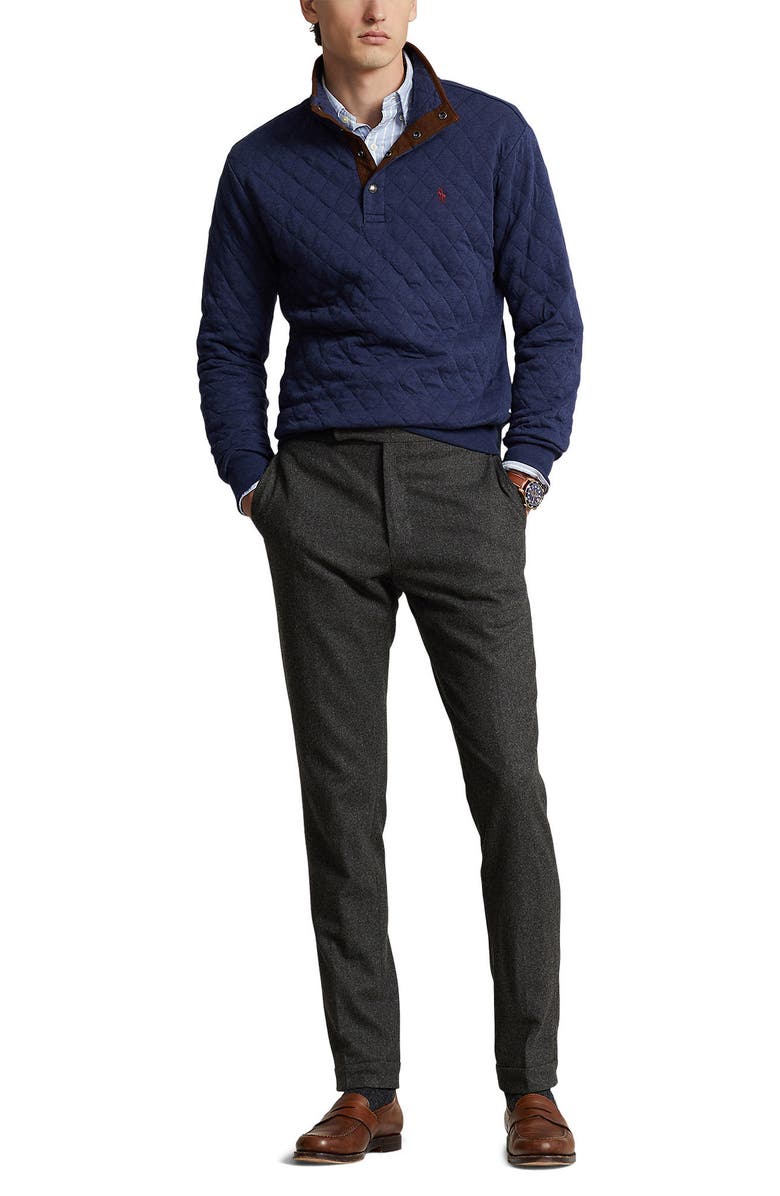Polo Ralph Lauren Quilted Double Knit Quarter Snap Pullover, Alternate, color,