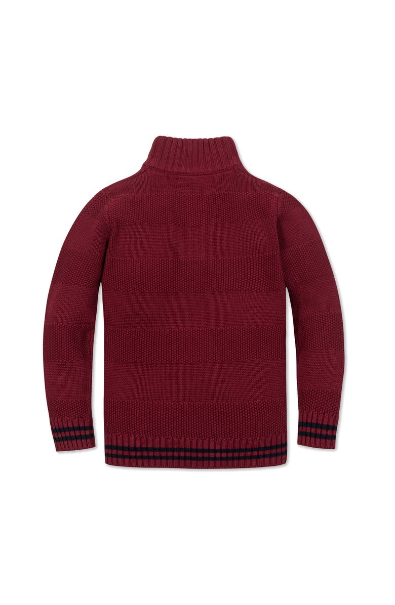 Hope & Henry Kids' Organic Mock Neck Stripe Sweater, Alternate, color, Dark Red