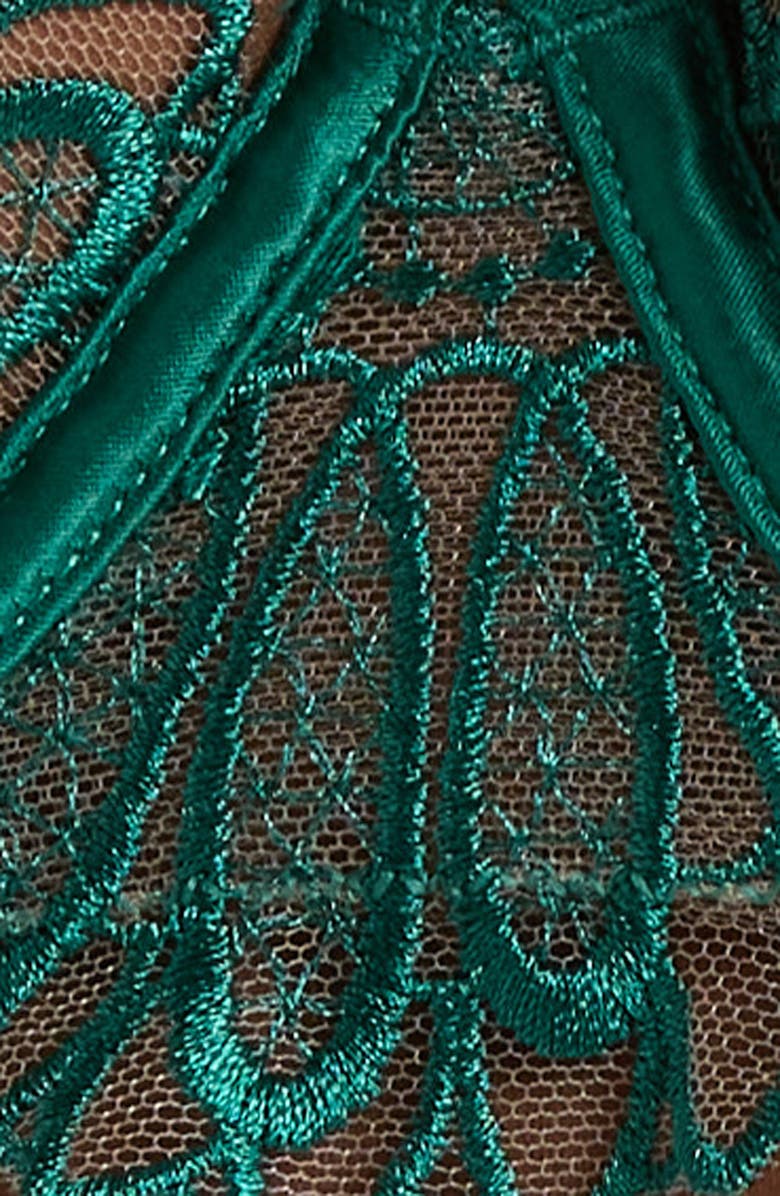 Bluebella Amaris Underwire Satin & Tulle Bra, Alternate, color, Aventurine Green/ Sheer