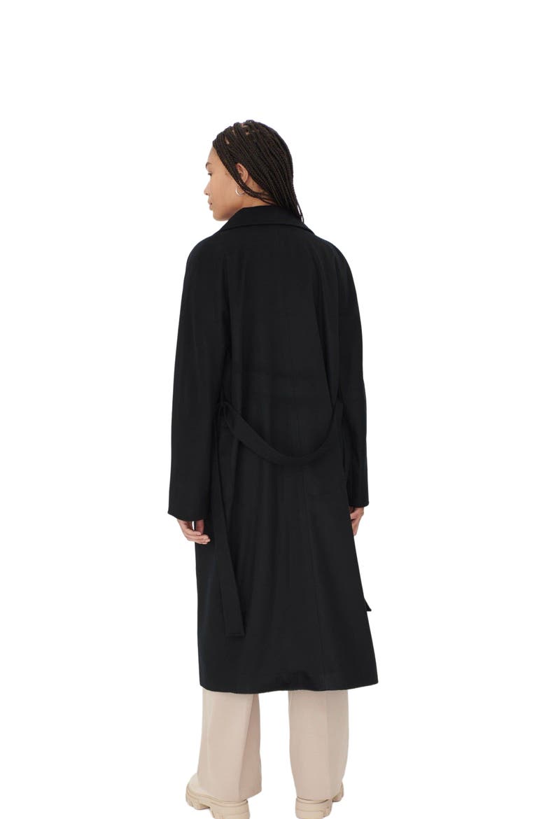 Double Breasted Long Coat, Alternate, color, black