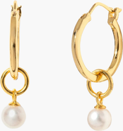 Little Sky Stone Tiny Pearl Hoop Earrings