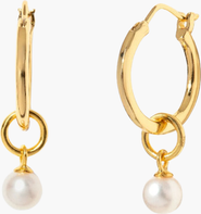 Little Sky Stone Tiny Pearl Hoop Earrings