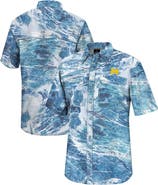 COLOSSEUM Men's Colosseum  Blue Michigan Wolverines Realtree Aspect Charter Full-Button Fishing Shirt