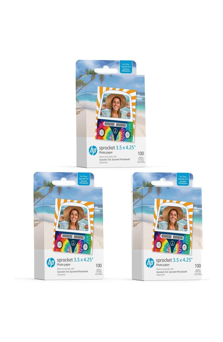 HP Sprocket 3.5" x 4.25" Sticky-Backed Zink Photo Paper Bundle, Main, color, 300-Pack