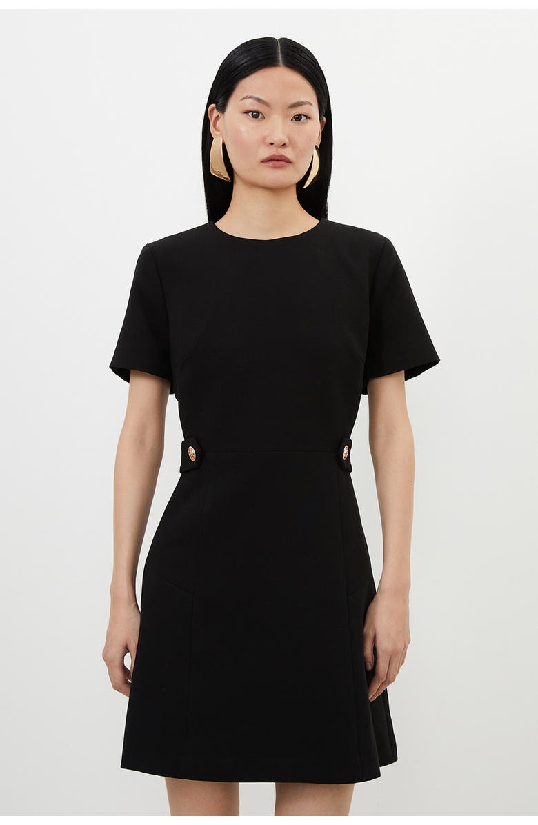 Karen Millen Tailored Mini Dress, Main, color, Black