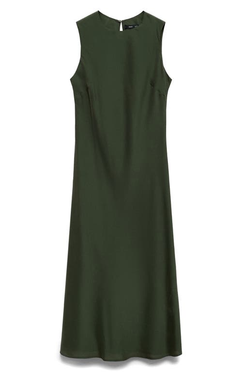 Mango Sleeveless Midi Dress In Green
