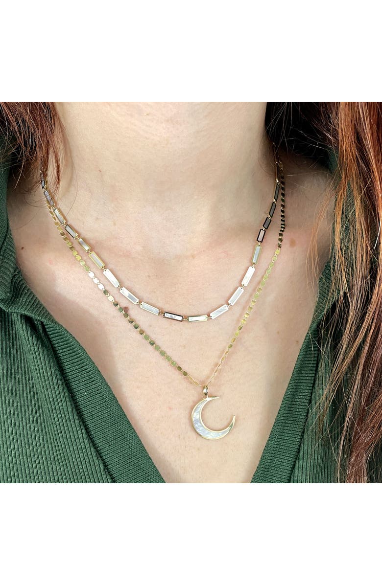 The Lovery Fine Jewelry Mother of Pearl Bar Necklace, Alternate, color, White