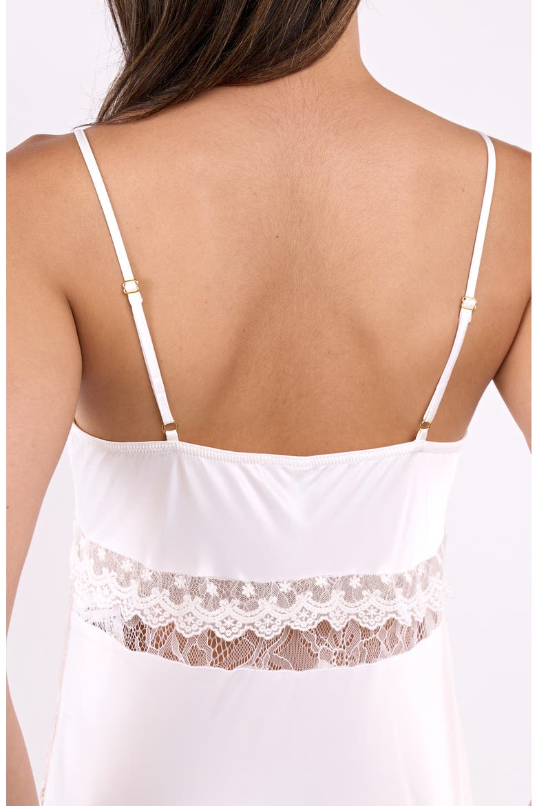 Skyler Stretch Satin Nightgown, Alternate, color, IVORY