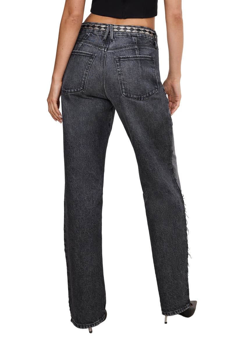 Good '90s Step Hem Wide Leg Jeans, Alternate, color, BLACK365