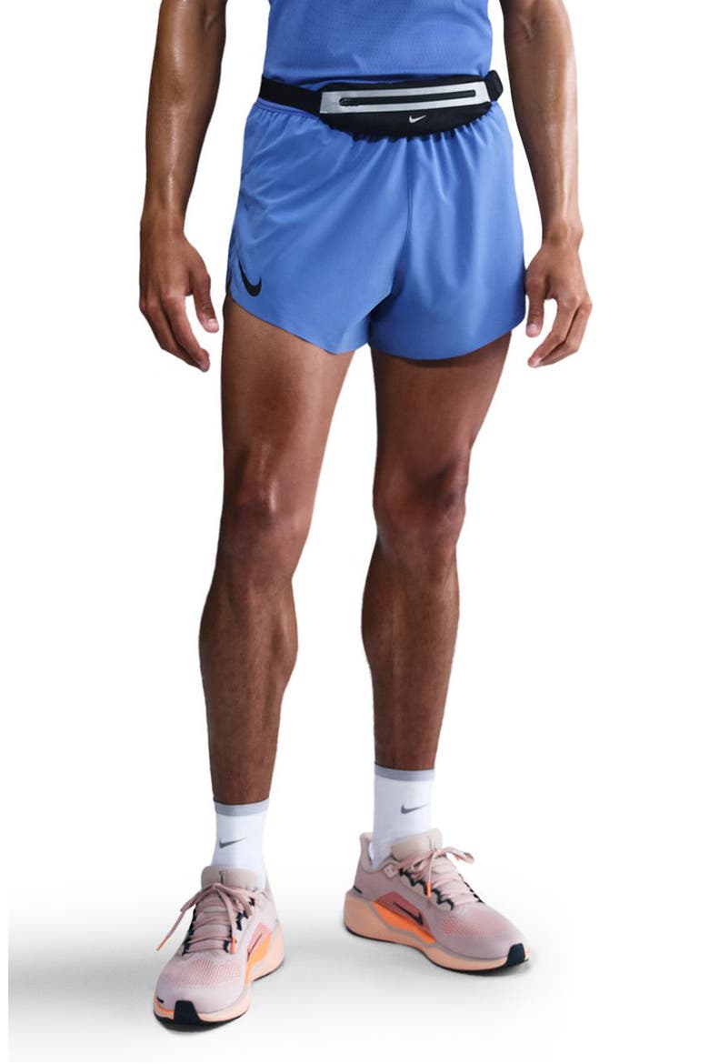 AeroSwift 4-Inch Running Shorts, Main, color, COMET BLUE/ BLACK