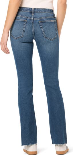 Raw Hem Mid Rise Bootcut Jeans