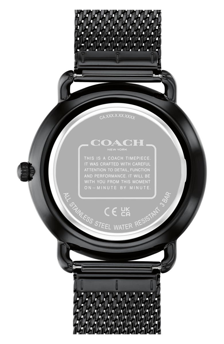 COACH Elliot Mesh Strap Watch, 41mm, Alternate, color, Black