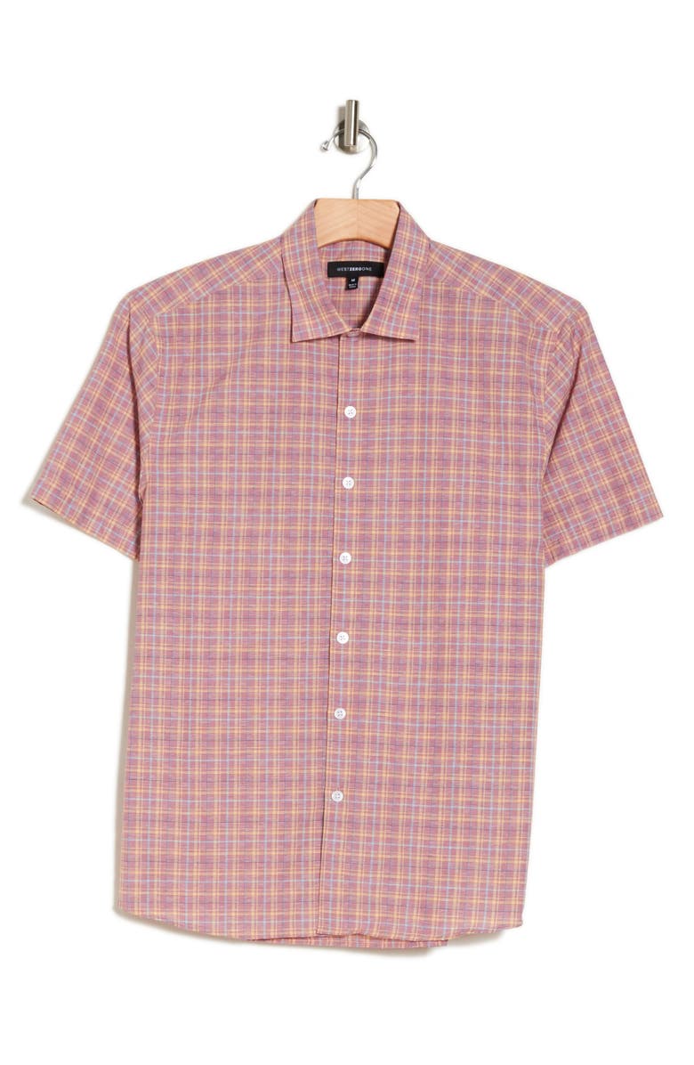 WESTZEROONE Bali Check Print Short Sleeve Shirt, Alternate, color,